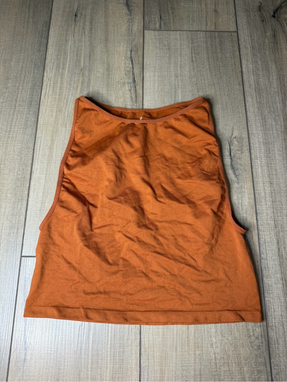 Free People Intimately M/L Rust Orange High Neck Stretch Tank Top